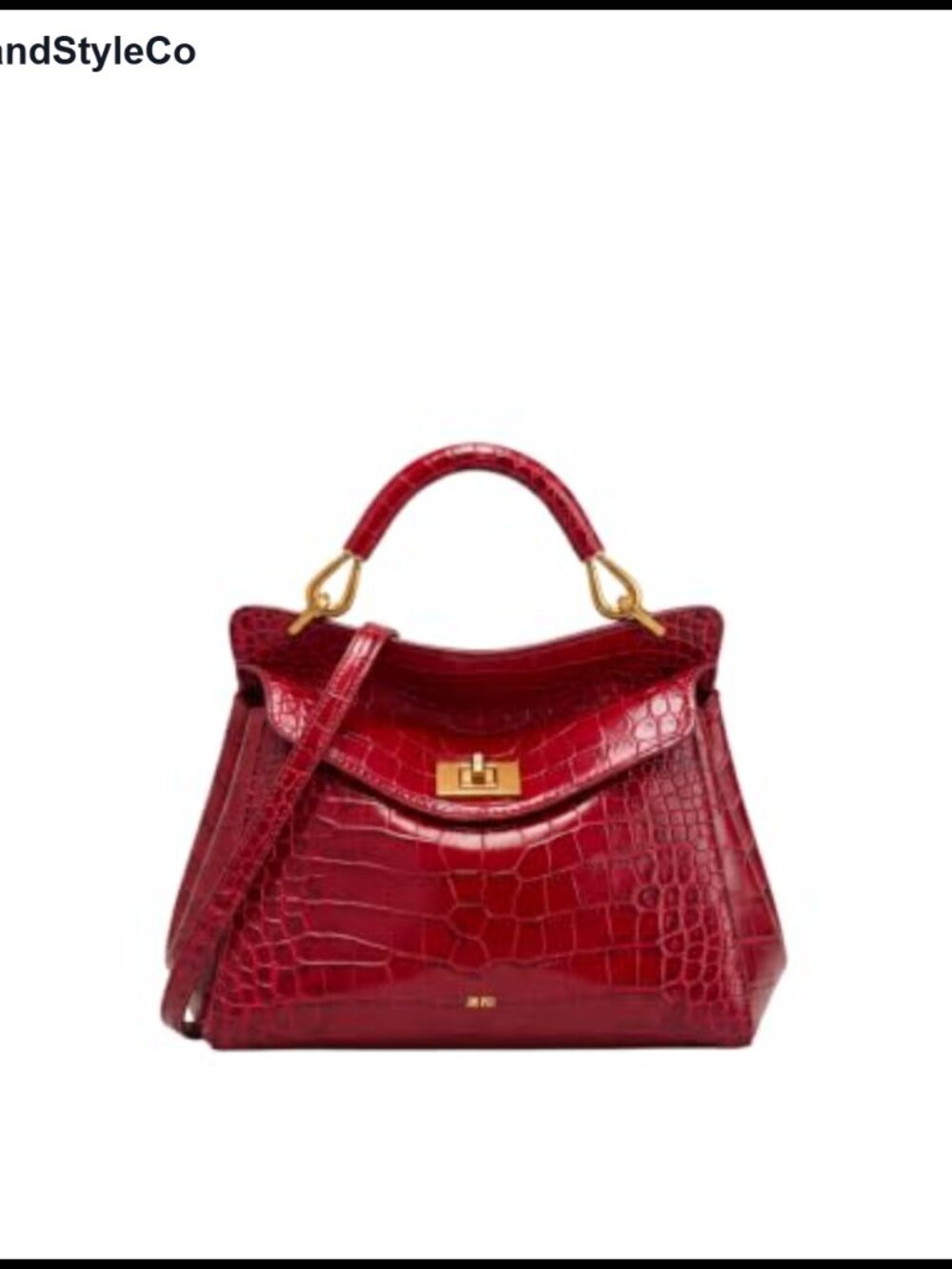 Crocodile-Embossed Vegan Leather Satchel Top Handle Crossbody Bag